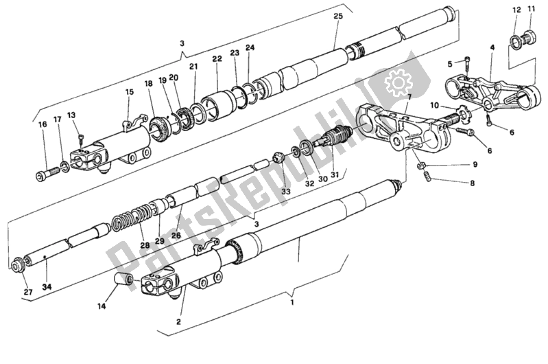 Tutte le parti per il Forcella Anteriore del Ducati Supersport 900 SS 1997